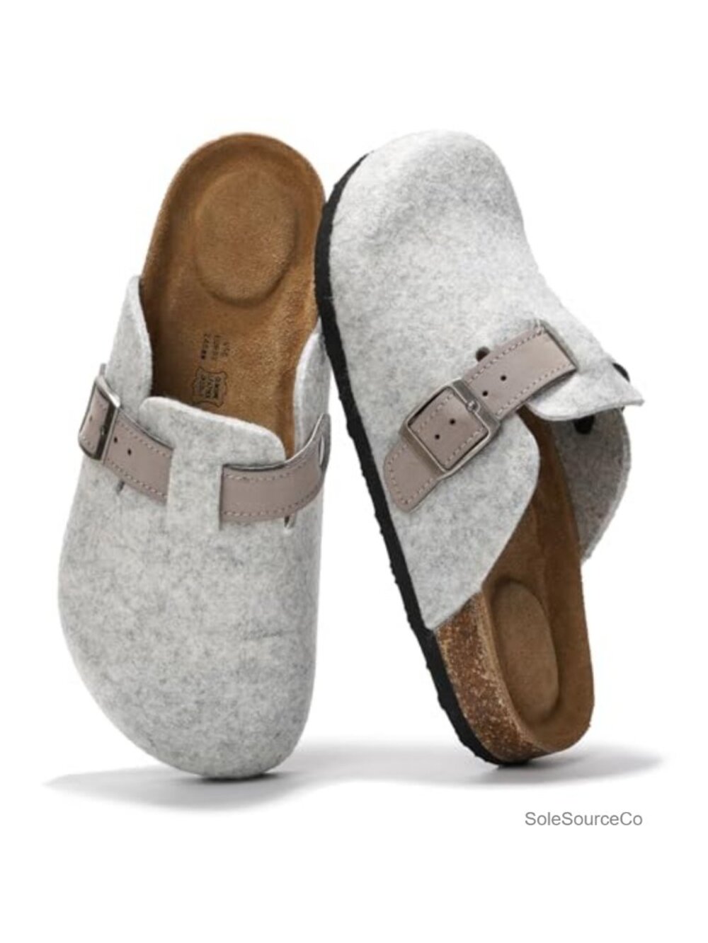 Genuine Leather Slip-On Clogs for Women Comfort Cork Footbed